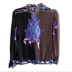 Vintage Emilio Pucci Silk Blouse Top 1960s